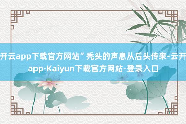 开云app下载官方网站”秃头的声息从后头传来-云开app·Kaiyun下载官方网站-登录入口