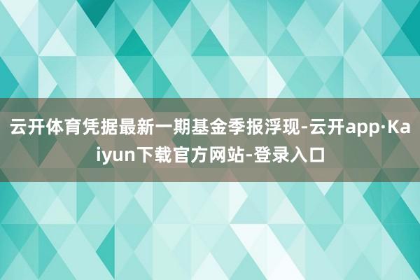 云开体育凭据最新一期基金季报浮现-云开app·Kaiyun下载官方网站-登录入口