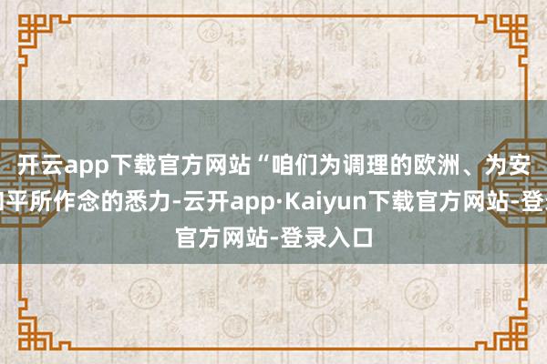 开云app下载官方网站　　“咱们为调理的欧洲、为安全与和平所作念的悉力-云开app·Kaiyun下载官方网站-登录入口