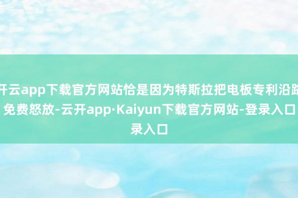 开云app下载官方网站恰是因为特斯拉把电板专利沿路免费怒放-云开app·Kaiyun下载官方网站-登录入口